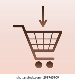 Brown Vector shopping cart icons 