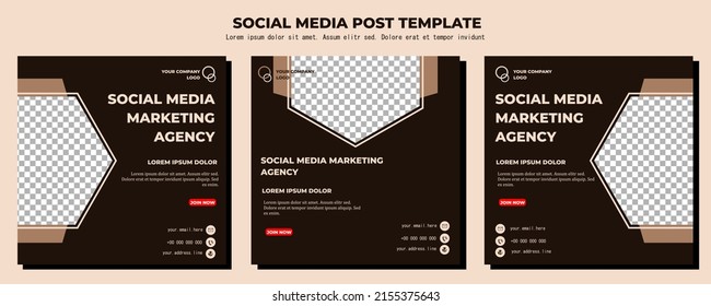 Brown Vector Social Media Post Template, vector art illustration and text, Simple and Elegant Design Full Color