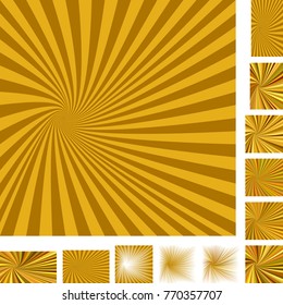 Brown vector spiral design background set. Different color, gradient, screen, paper size versions.