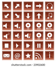 Brown vector web icons