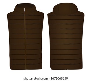 Brown vest with cap. vector illustration