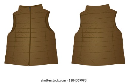 Brown vest. vector illustration