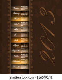 brown vintage 2013 calendar background