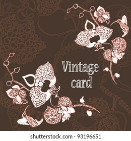 Brown vintage card