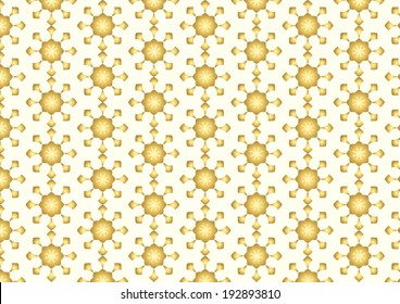 Brown vintage flower and arrow shape pattern on light yellow background. 