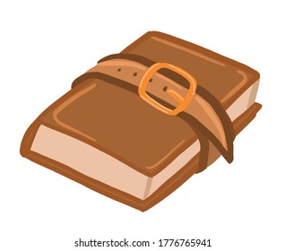 Brown vintage hand drawn spell book grimoire vector element isolated on a white background 