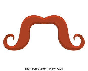 brown vintage man moustache over isolated background, vintage fashion concept, vector illustration 