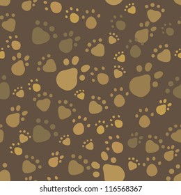 Brown vintage pet legs imprint seamless pattern. Eps 10 vector