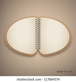 Brown Vintage Semi Circle Notebook Vector