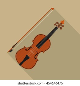 brown violin and bow