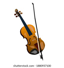 brown violin classic string orchestra instrument  isolated white background