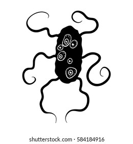 Brown virus icon in black style isolated on white background. Viruses and bacteries symbol stock vector illustration.