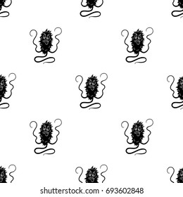 Brown virus icon in black style isolated on white background. Viruses and bacteries symbol stock vector illustration.