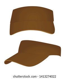 Brown visor cap. vector illustration