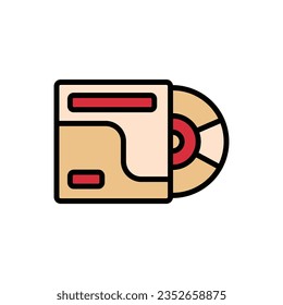 Brown Vynil Icon Vector Illustration