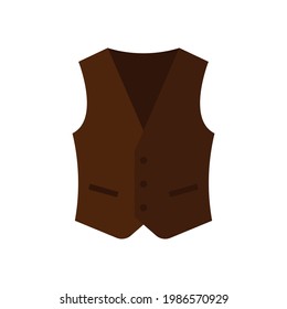 Brown waistcoat icon. Vector illustration. 