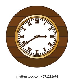 brown wall clock icon image design, vector illustration