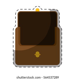 brown wallet accessory icon over white background. colorful design. vector illustration