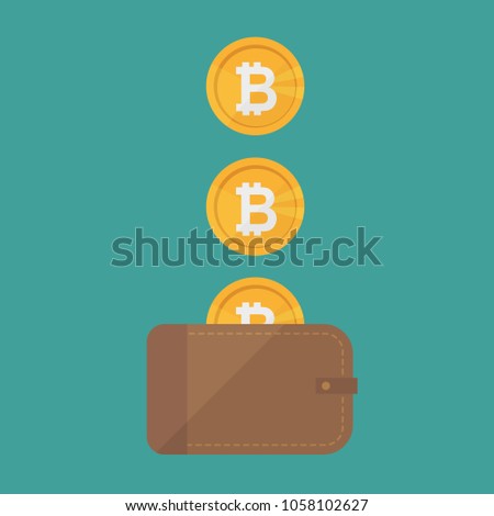 !   Brown Wallet Bitcoin Cash Concept Business Stock Vector Royalty - 