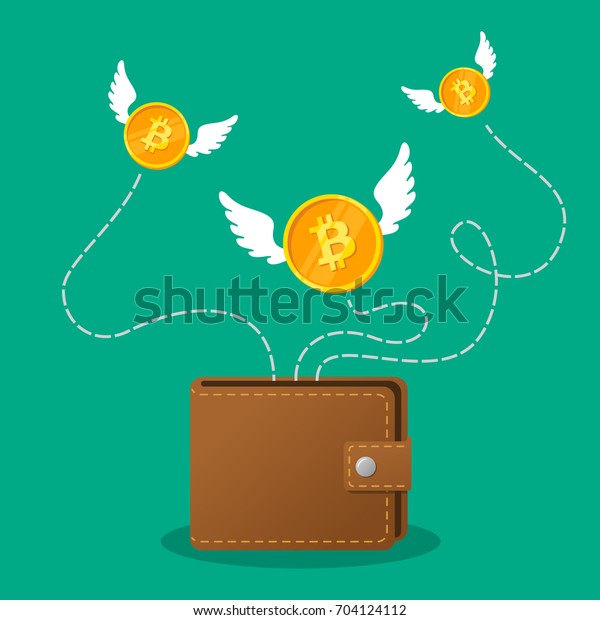 Brown Wallet Bitcoin Cash Concept Business Stock Vector Royalty - 