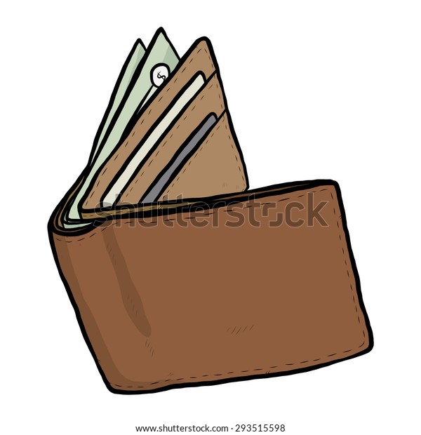 Brown Wallet Cartoon Vector Illustration Hand Stock Vector (Royalty ...