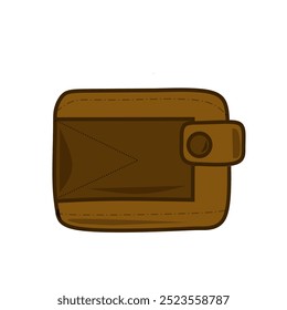 Icono de la cartera marrón aislado en el Vector de fondo blanco