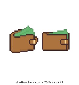 brown wallet icon pixel art