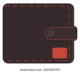 Brown wallet icon vector isolated on white background.