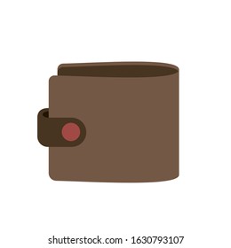 Brown wallet on white background. Vector illustration in trendy flat style. ESP 10.