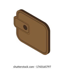 Brown wallet on white background. Vector illustration in trendy Isometric style. EPS 10