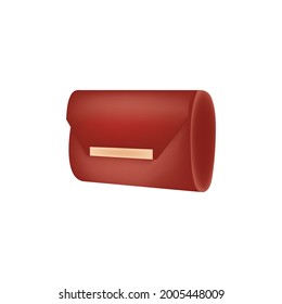 Brown Wallet as Small Flat Case for Carrying Personal Items Like Paper Currency and Credit Cards Vector Set. Beautiful woman luxury leather purse.