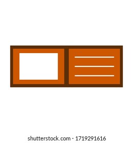 Brown Wallet vector. brown leather wallet vector. Wallet icon vector with flat design style 