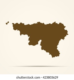 Brown Wallonia Map Illustration