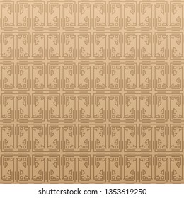 Brown wallpaper with an Asian pattern for your design, vector graphic