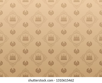 Brown wallpaper background pattern in vintage style for your design. vector graphics.