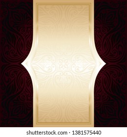 Brown wallpaper invitation design background with gold copy space