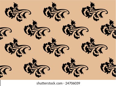 brown wallpaper with repetitive flowers
