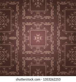 Brown wallpaper in vintage style for your design. Vector graphics