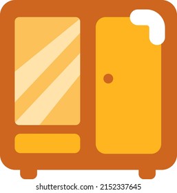 Brown wardrobe, illustration, vector on a white background.