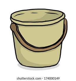 brown water bucket / cartoon vector and illustration, isolated on white background.