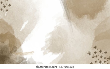 brown watercolor abstract memphis background