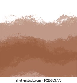 brown watercolor background pattern with wavy frayed overlapping stripes, vector illustration