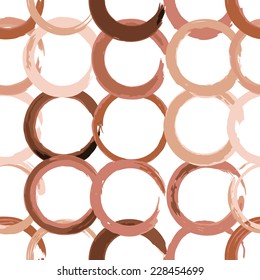 Brown watercolor chain seamless pattern. Vector illustration.