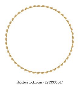 brown watercolor round frame vector background