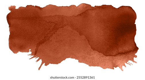 Brown watercolor vector graphic element. Brush strokes