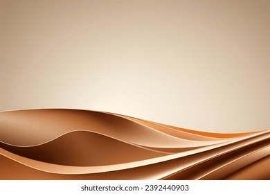 Brown Wave Background, Abstract geometric background with liquid shapes. Vector illustration.