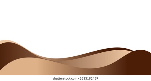 Fundo de onda marrom, fundo geométrico abstrato com formas líquidas. Ilustração vetorial. Flayer, apresentação.