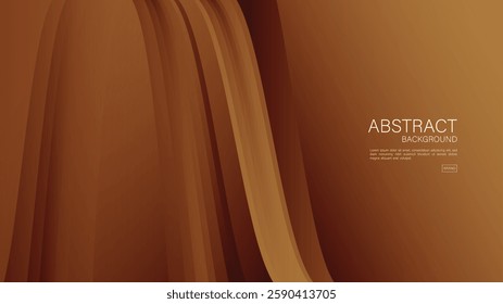 Brown wave background, wave graphic, Geometric vector, Minimal Texture, brown background, Brown cover design, flyer template, banner, wall decoration, wallpaper, abstract background vector