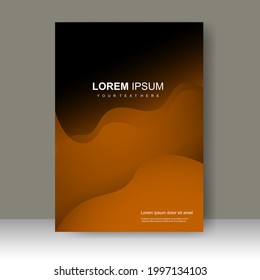 Diseño de la plantilla del folleto de ondas marrones. Informe anual, catálogo, negocio corporativo. Promoción simple de volante. de la barra Formato. Ilustración del vector