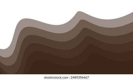 Brown wave paper cut abstract background vector image for backdrop or presentation